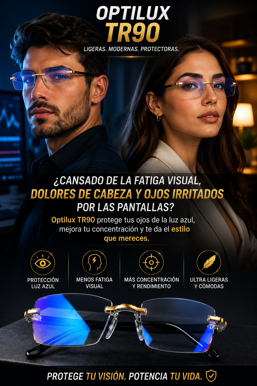 💎 GAFAS TR90 BLUE 💎 Elegancia, Protección y Comodidad