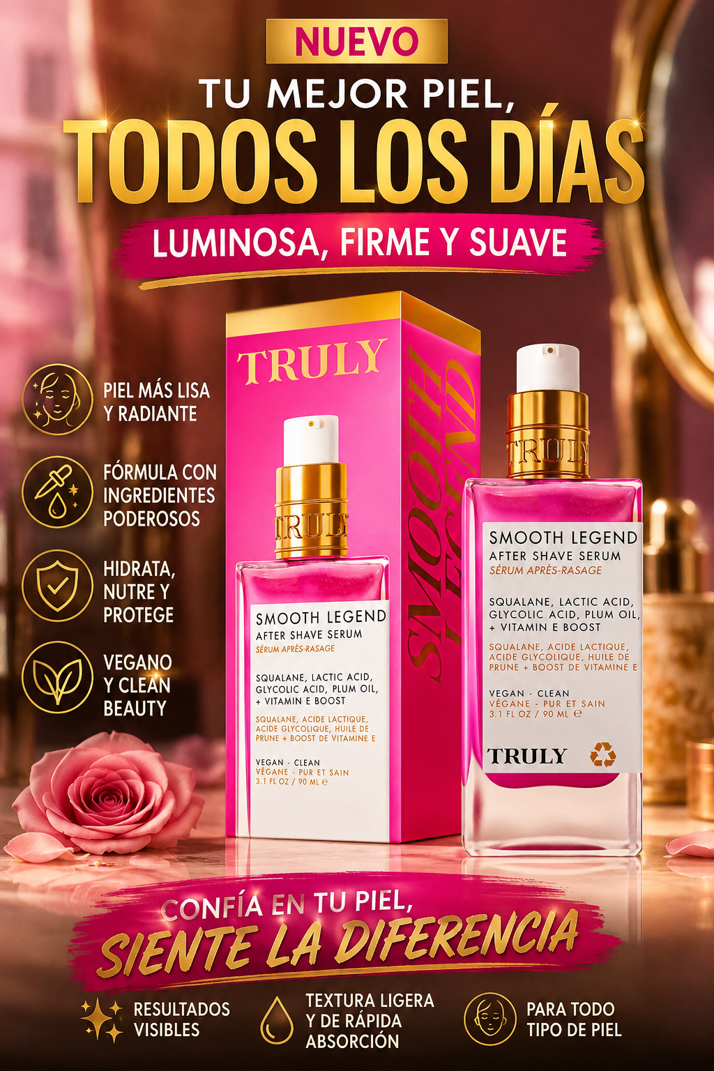 💖 SERUM SMOOTH LEGEND 90ML — EL SECRETO DE UNA PIEL SUAVE Y RADIANTE 🎁 LLEVA 2 ENVASES ORIGINALES 💰 POR SOLO $139.000 COP