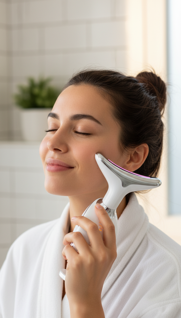 Masajeador Facial Reafirmante con Tecnología EMS – Efecto Spa en Casa